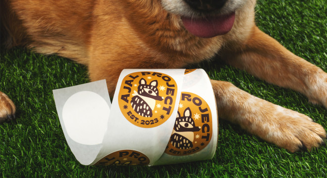 cute animal project die cut labels for organizations